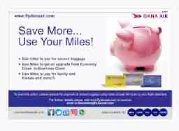 Dana Air Deepens Customer Service. Introduces ‘Pay With Dana Miles’